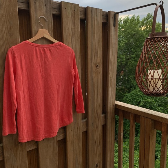 Lucky Brand Embellished Coral LS Tee - Picture 3 of 8